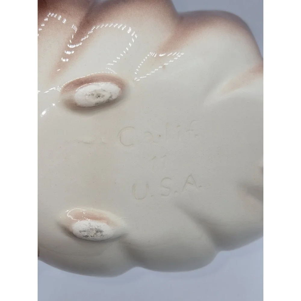 Vintage California Pottery Leaf Bowl Brown Drip Glaze‎ 10